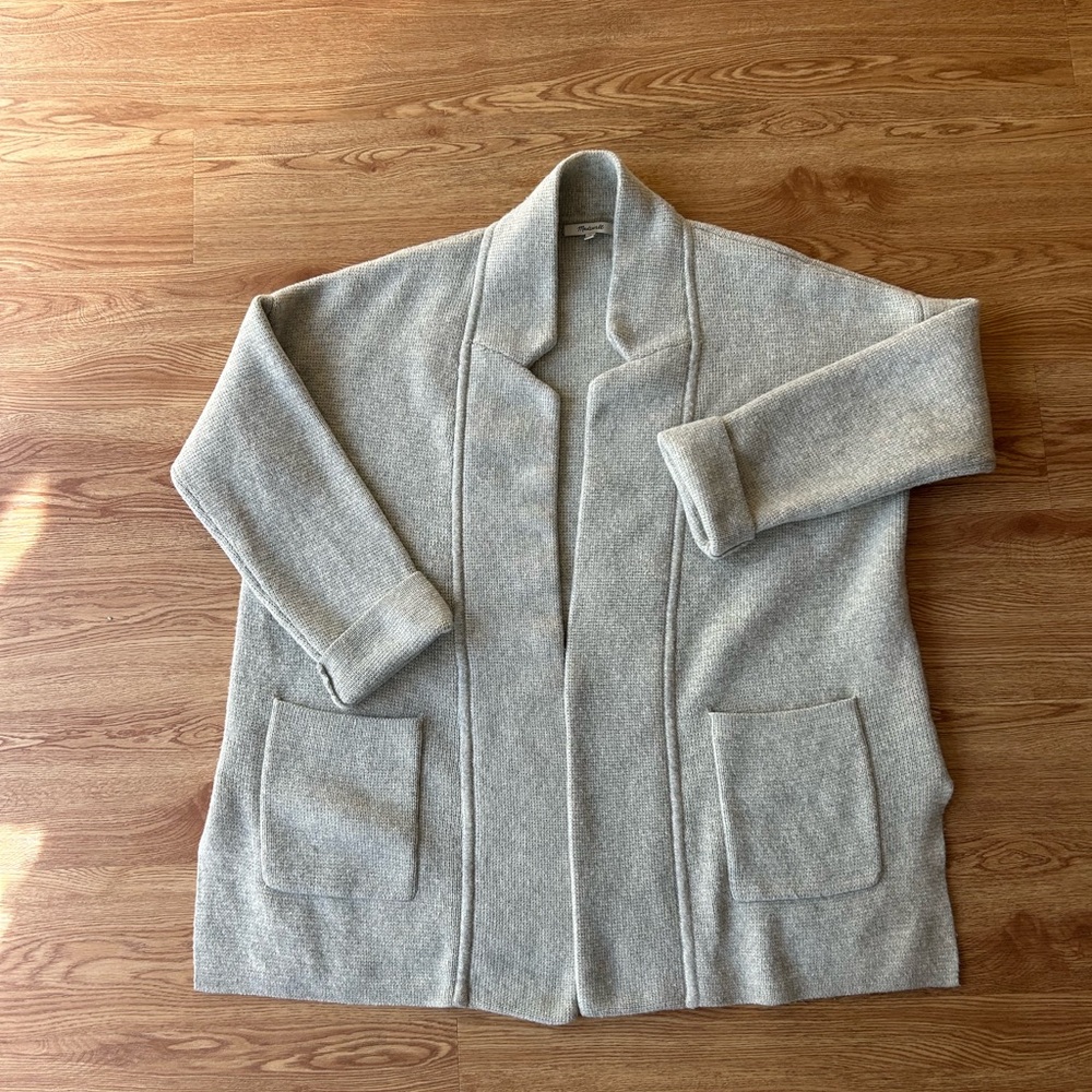 Madewell Open-front Cardigan Sz M Heathered Oatmeal